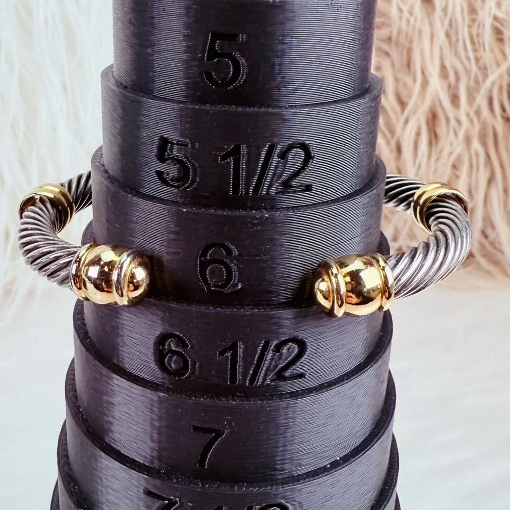 Pretty silvertone and goldtone, twisted cuff bracelet